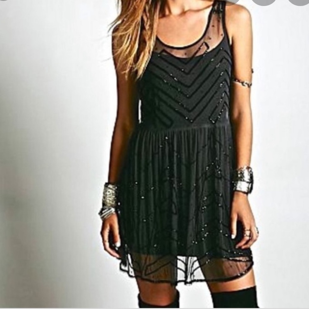 Free people sheer mini dress